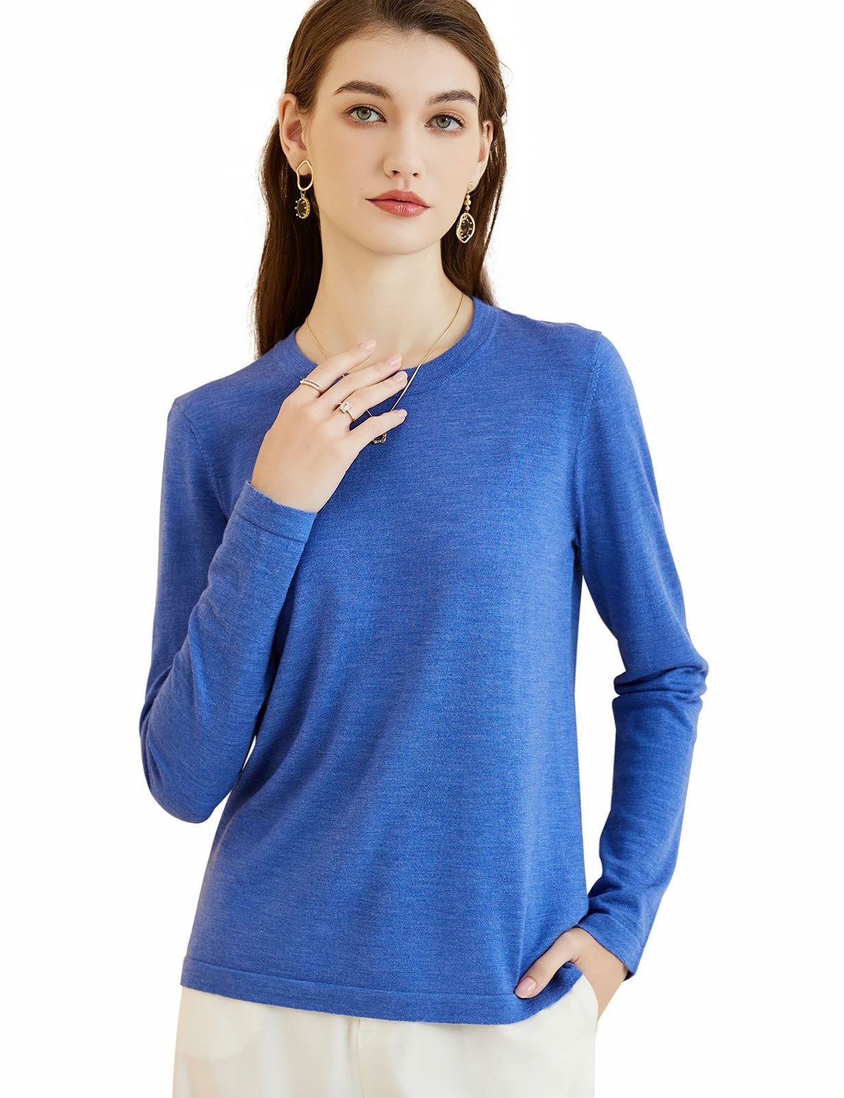 Soft Merino Wool Long-Sleeve Shirt