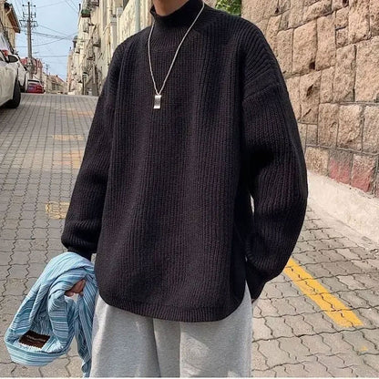 Loose-Fit Slit Crewneck Sweater