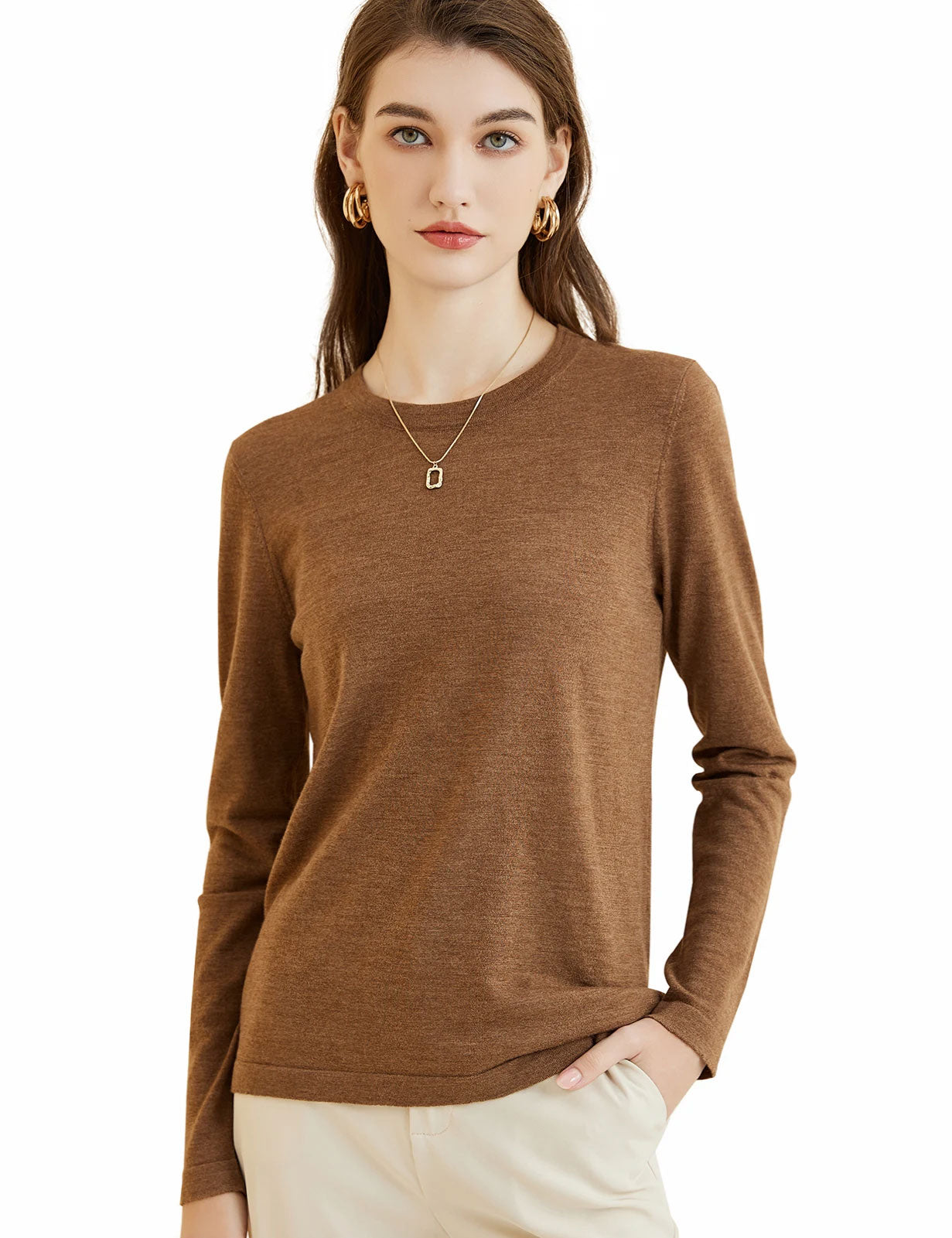 Soft Merino Wool Long-Sleeve Shirt